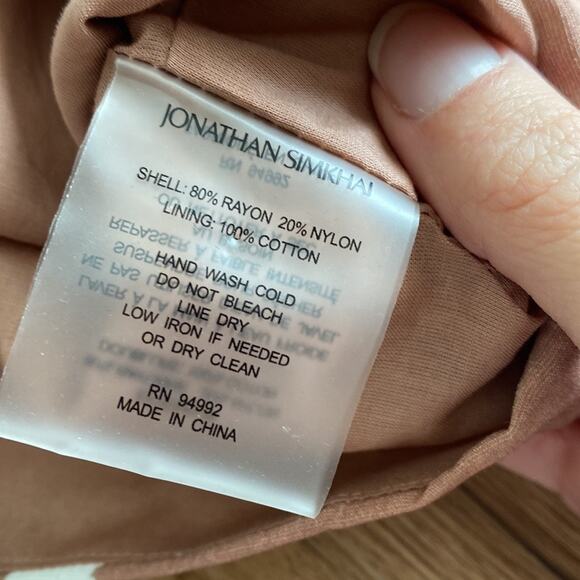 Jonathan Simkai Adria Puff Sleeve Crop Top Polka Dots Teak & White small - Picture 5 of 6